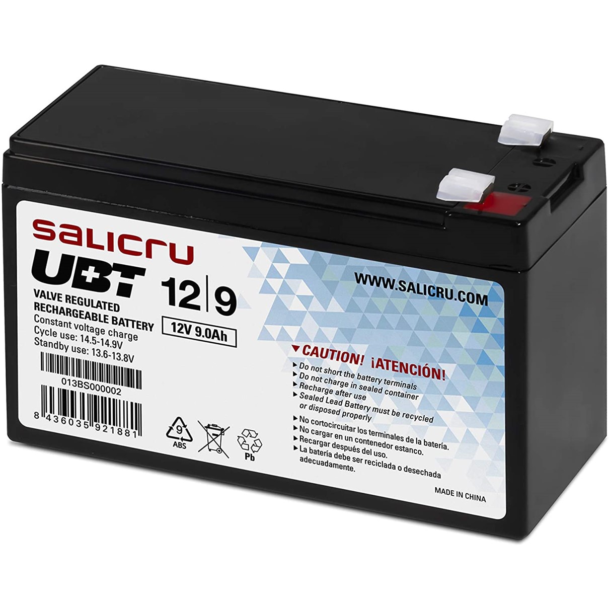 Bateria agm salicru compatible para sais 9ah 12v