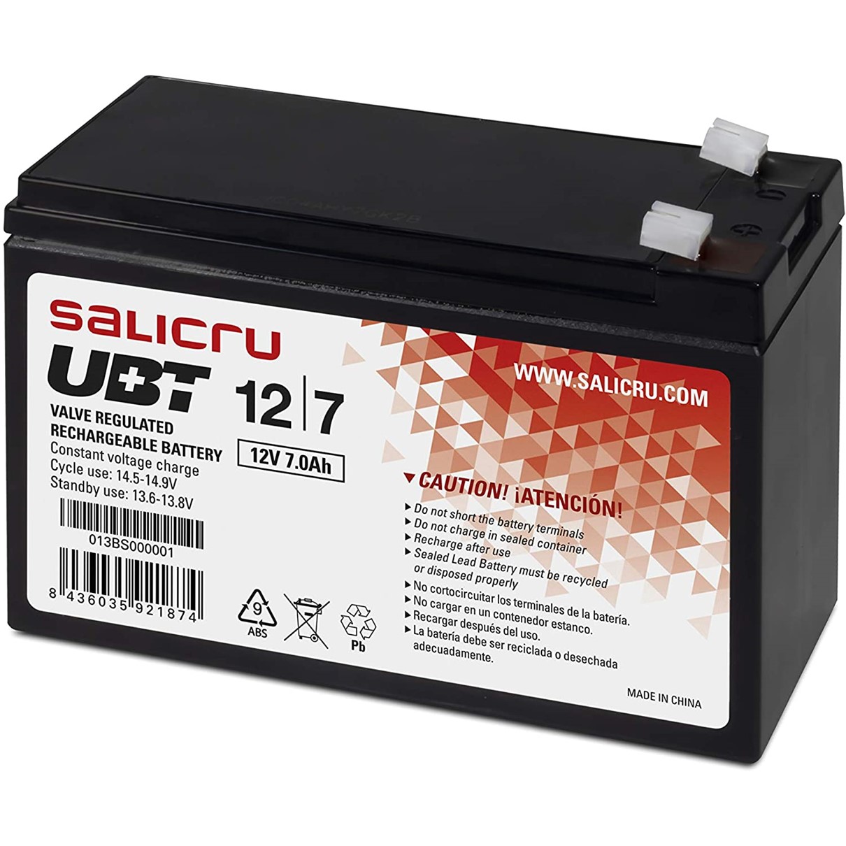Bateria agm salicru compatible para sais 7ah 12v