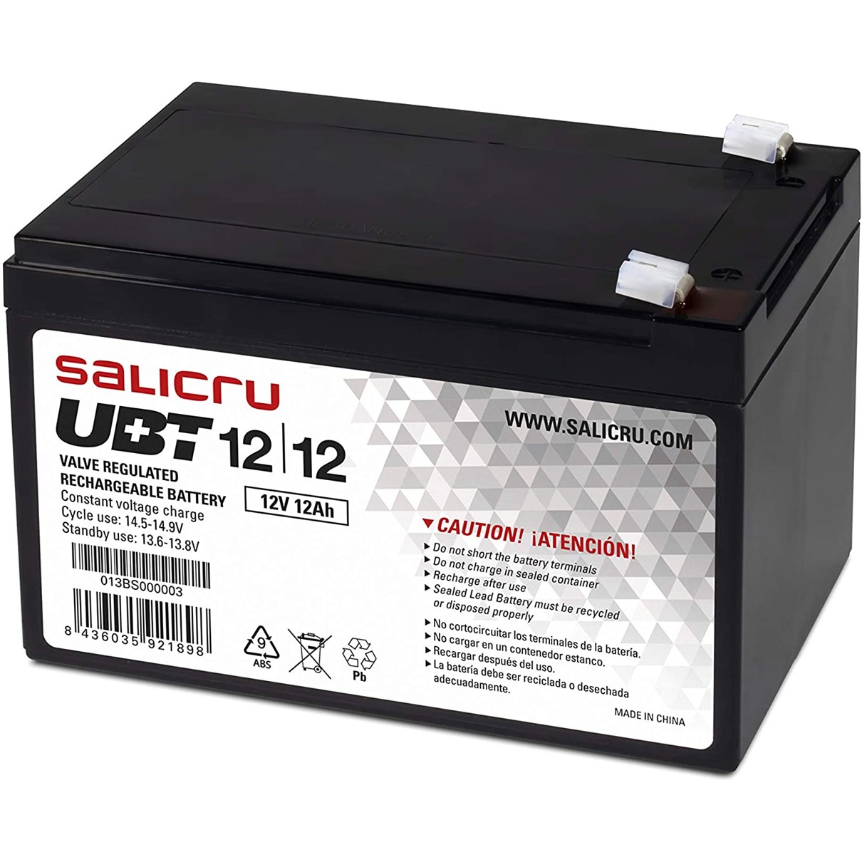 Bateria agm salicru compatible para sais 12ah 12v
