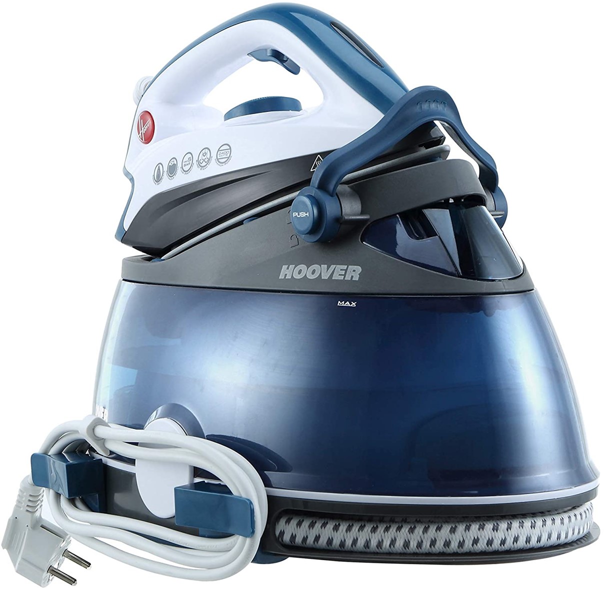 Centro de planchado hoover ironvision 2400w -  5 bares -  caldera 2 litros azul