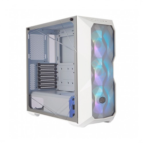 Torre atx coolermaster masterbox td500 mesh white - cristal templado - 3xven 120mm argb - controlador argb