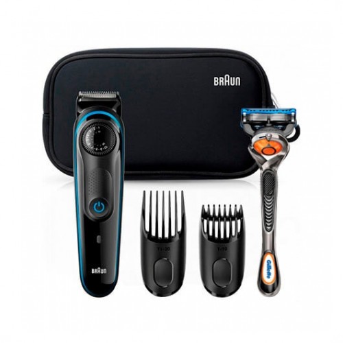 Barbero cortapelos braun bt3940 + gillete + estuch lavable -  39 ajustes -  1 - 20mm -  perfila -  pelo y barba