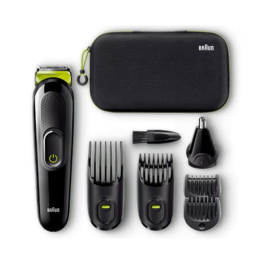 Cortapelos multigroomer braun mgk 3921 + estuche 6 en 1 -  seco y humedo -  13 ajustes - 0.5 - 21mm -  perfila