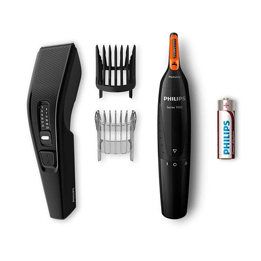 Cortapelo philips hairclipper hc3510 - 85 + naricero 13 ajustes -  2peines -  cuchilla lavable - naricero nt1150 - 10
