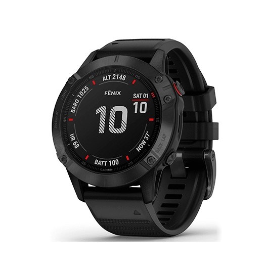 Smartwatch garmin sport watch gps fenix 6 pro - f.cardiaca - barometro - gps - glonass - 47mm - bt - wifi - negro