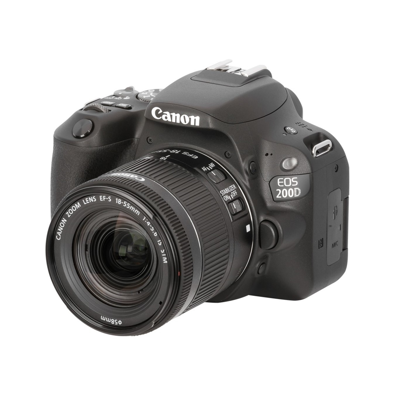 Camara digital reflex canon eos 200d + 18 - 55stm cmos -  24.2mp -  digic 7 -  9 puntos de enfoque -  negro
