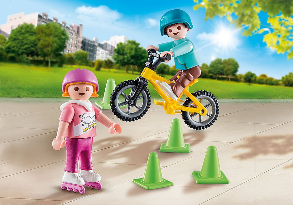 Playmobil special plus impulso niños con bici y patines