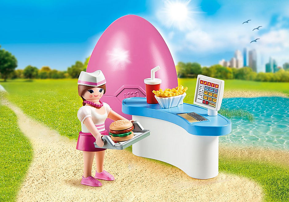 Playmobil special plus camarera con mostrador huevo de pascua