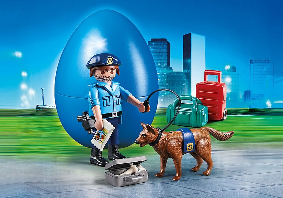 Playmobil special plus policia con perro huevo de pascua