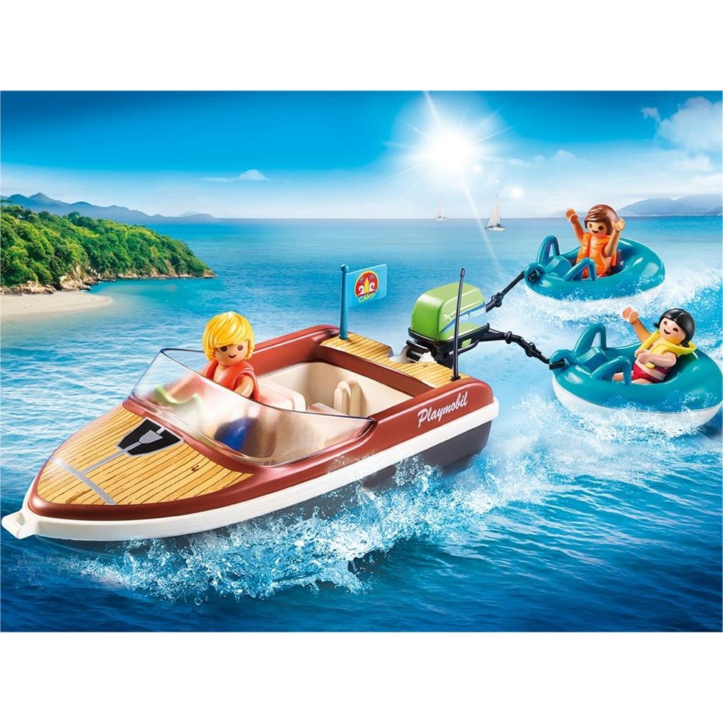 Playmobil diversion en familia lancha con flotadores