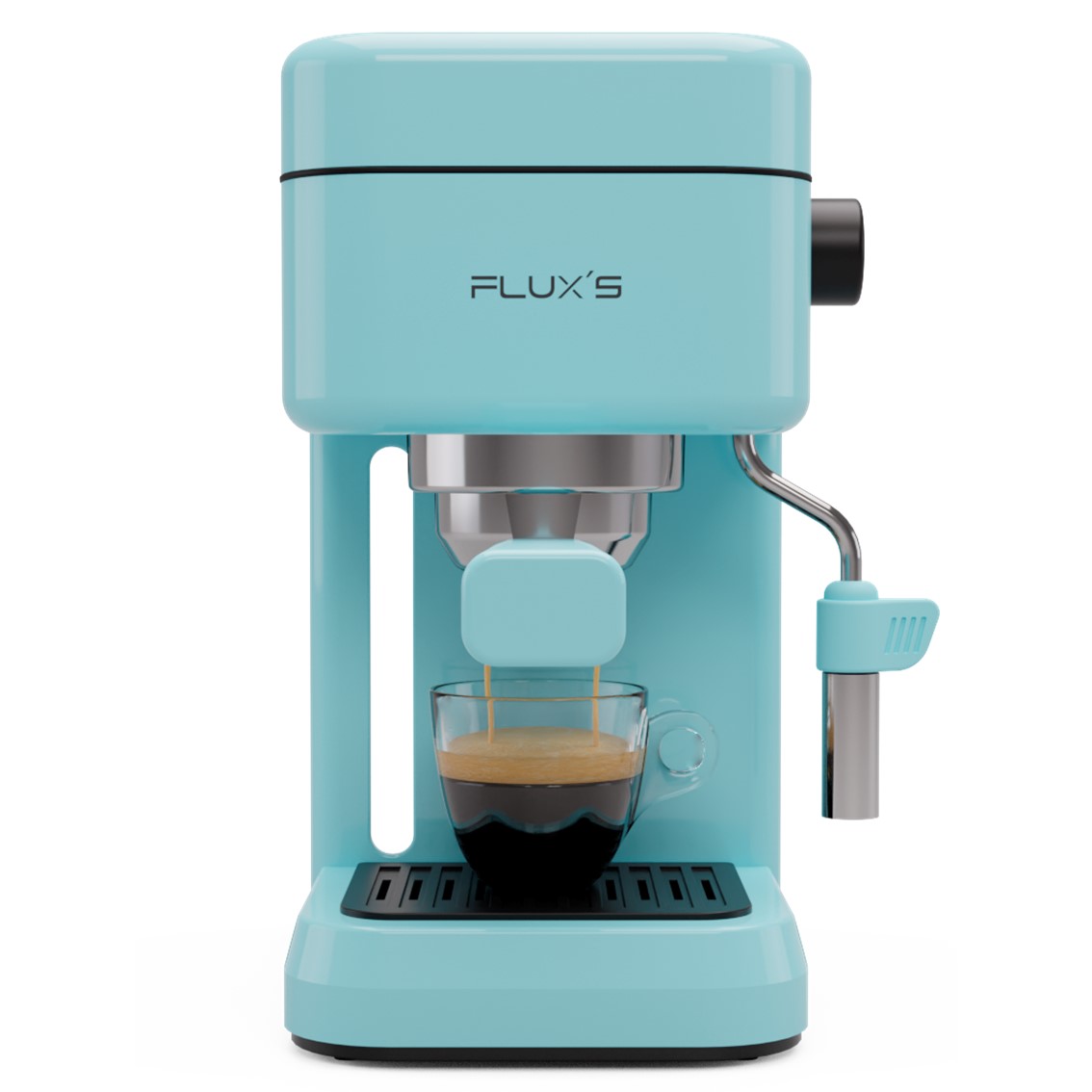 Cafetera expres flux´s azul aguamarina 1.5l roja - 1200w - 20bar - vaporizador de leche - bomba italiana  - 5 años garantia - fabricacion europea