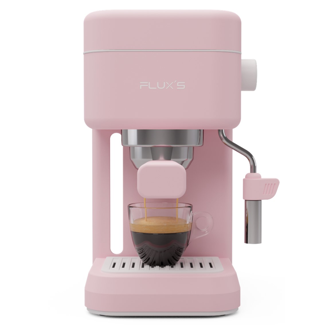 Cafetera expres flux´s rosa flamingo 1.5l roja - 1200w - 20bar - vaporizador de leche - bomba italiana  - 5 años garantia - fabricacion europea