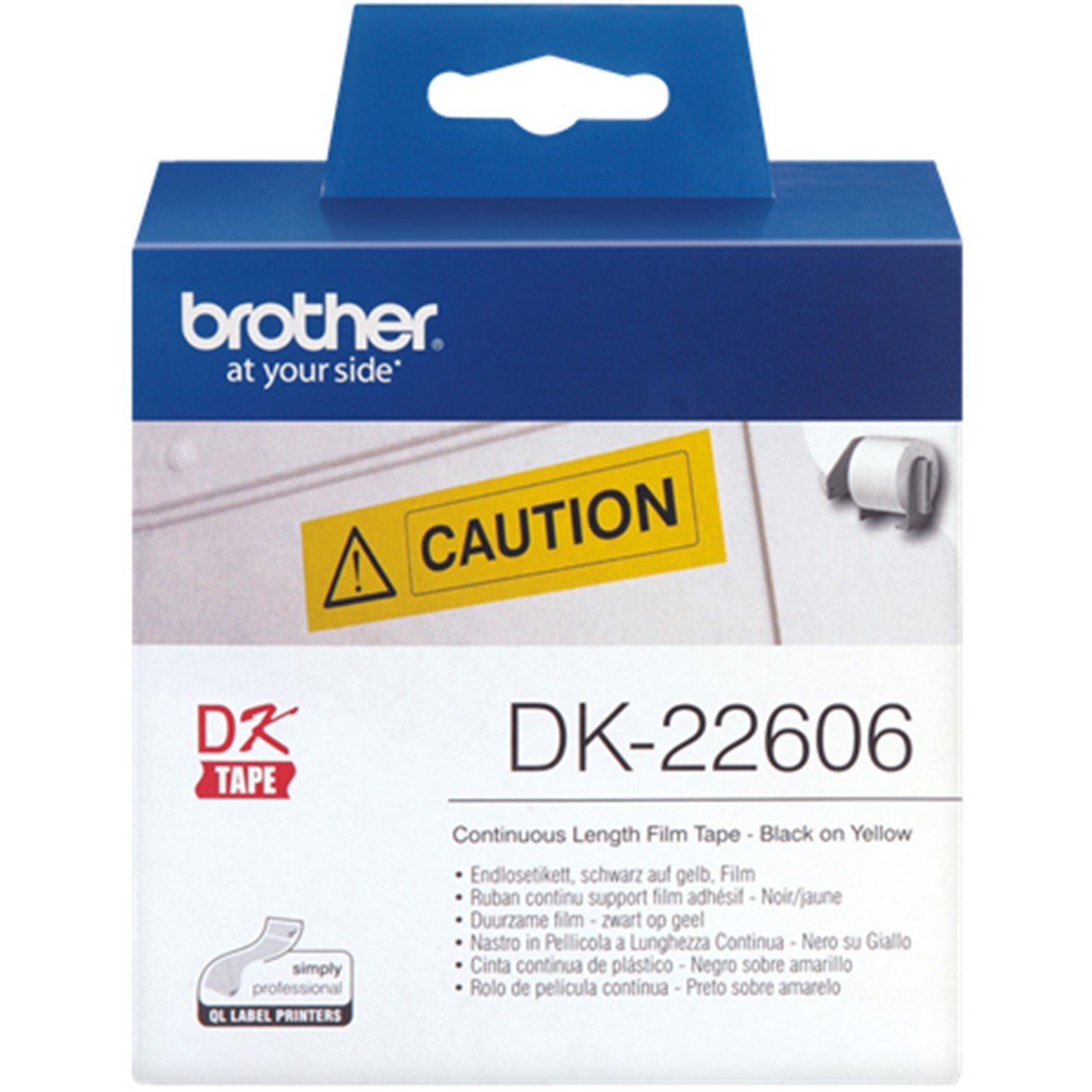 Etiquetas cinta continua brother amarilla dk22606 62mm
