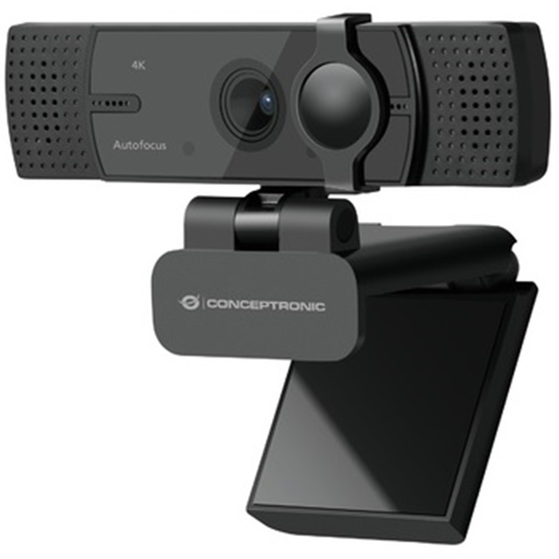 Webcam 4k conceptronic amdis07b 8.3mp -  4k ultra hd - usb - angulo vision 80º - enfoque automatico - doble microfono integrado