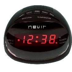 Radio reloj despertador nevir nvr - 333 negro digital alarma dual