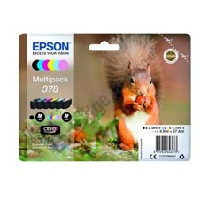 Multipack epson  t37884 6 colores foto claria 378 ardilla